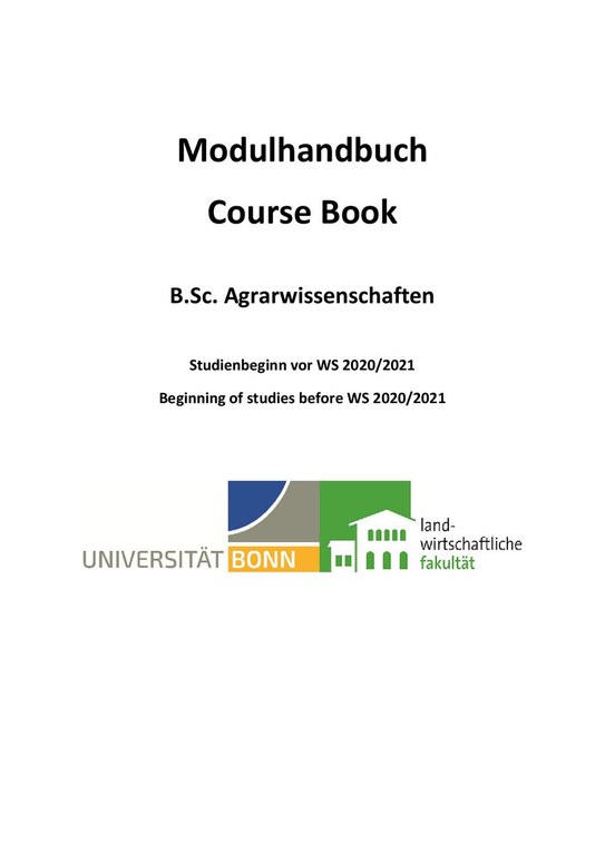 Modulhandbuch B.Sc. Agrar 2016